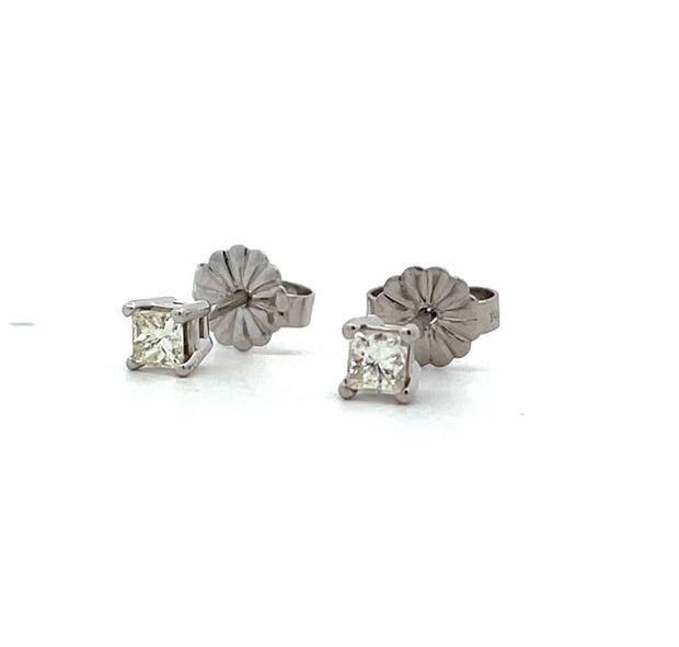 0.33tw Princess Shape Diamond Stud Earrings