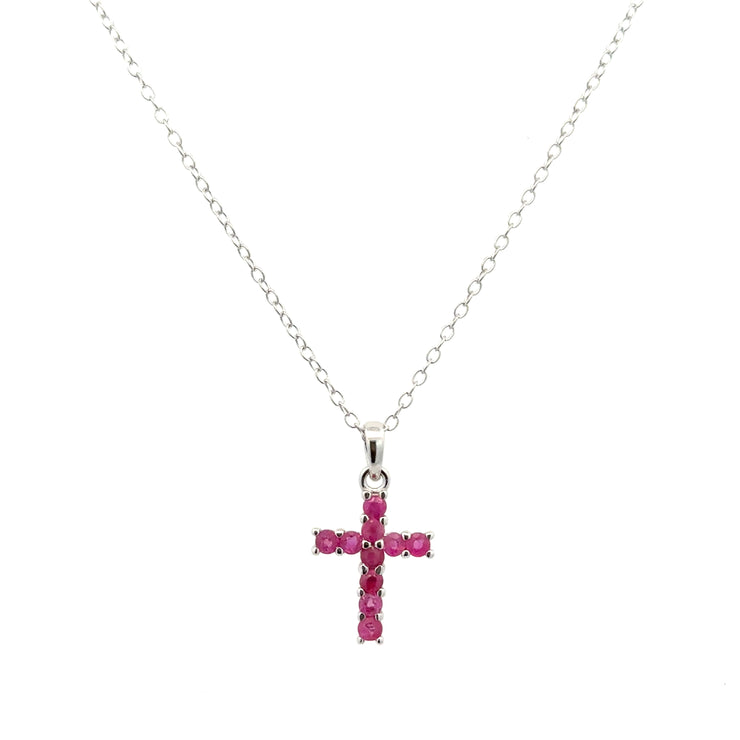 Ruby Cross Necklace