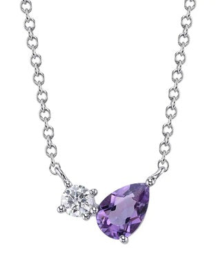 Amethyst and Diamond Necklace