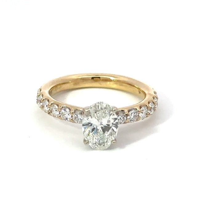 Diamond Engagement Ring w/ Oval Center Diamond