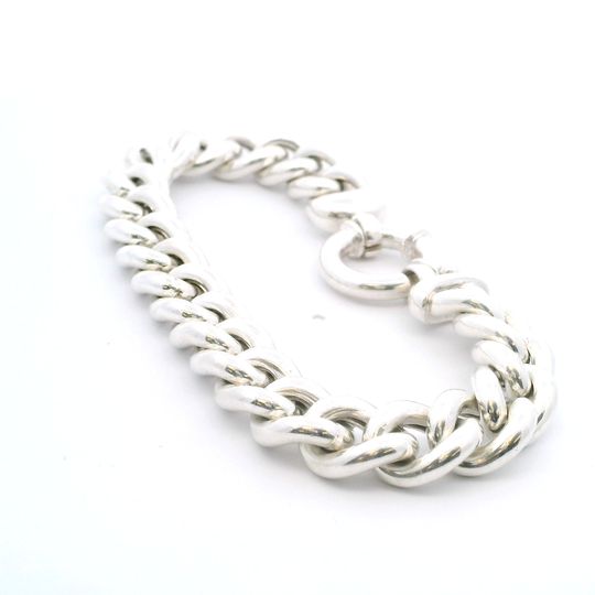 JCM JACMEL MAURITIUS 925 Sterling Silver Vintage Italy Curb Link Bracelet 7