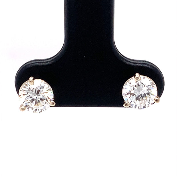 1.42ctw14K White Gold Diamond Stud Earrings