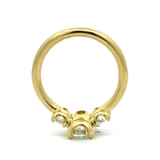 18 Karat 3-Oval Diamond Engagement Ring