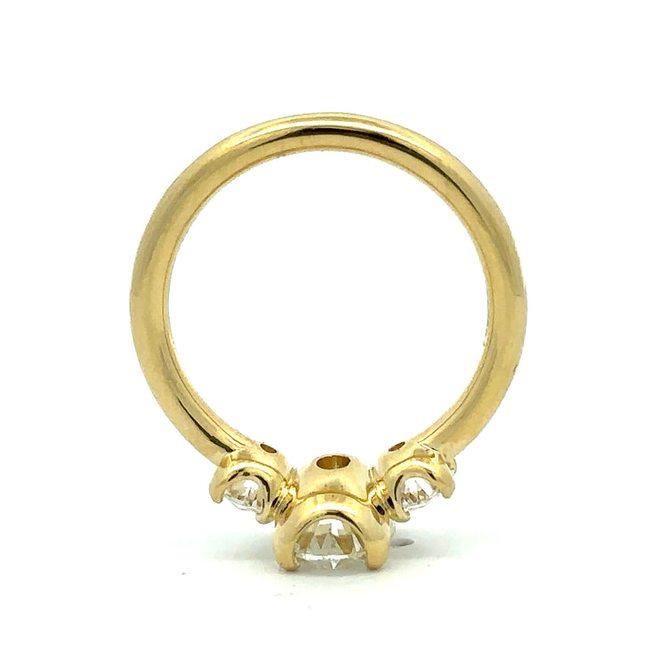 18 Karat 3-Oval Diamond Engagement Ring