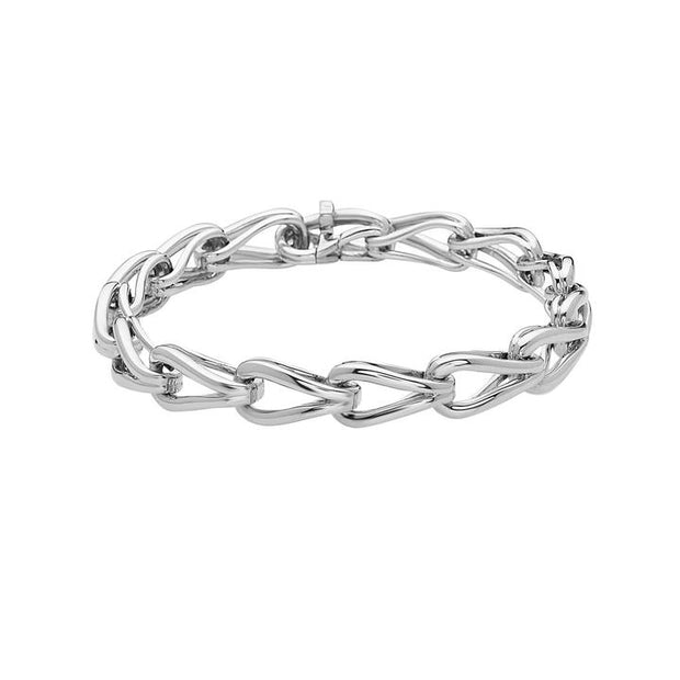 Sterling Silver U Shaped Link Bracelet