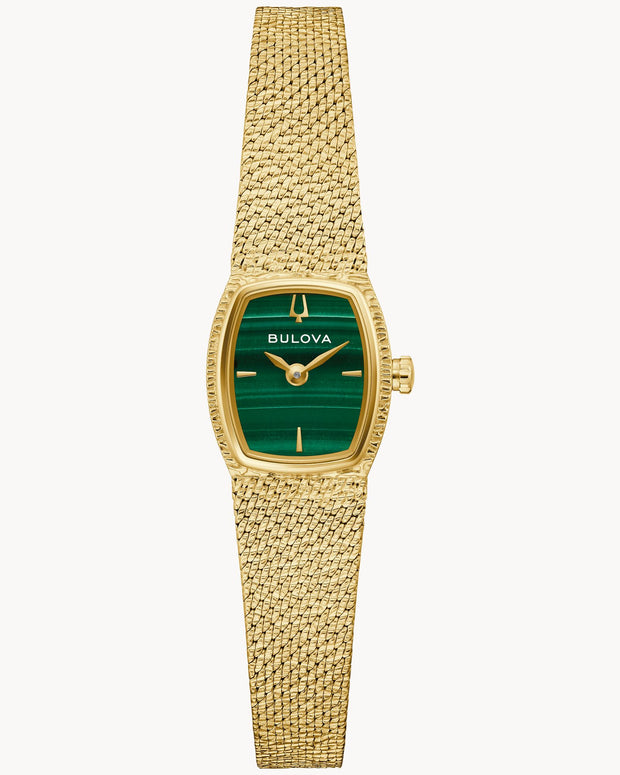 Goddess of Time Bulova Watch w/ Malachite