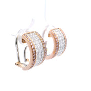 14 KT Rose & White Gold Hoop Earrings