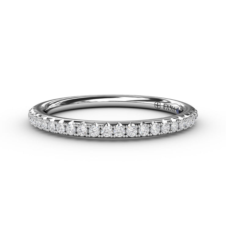 14 Karat White Gold Split Prong Diamond Wedding Band