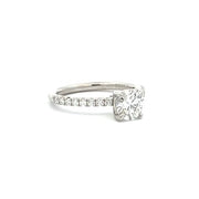 Platinum Round Center Engagement Ring