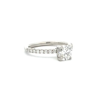 Platinum Round Center Engagement Ring