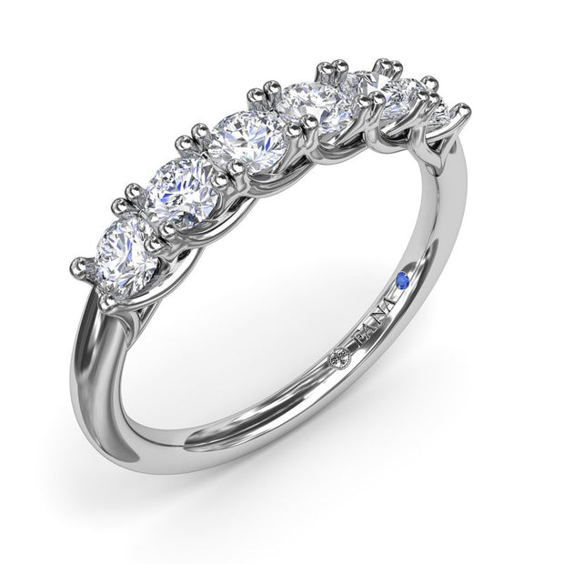 14 Karat White Gold Shared Prong Diamond Wedding Band