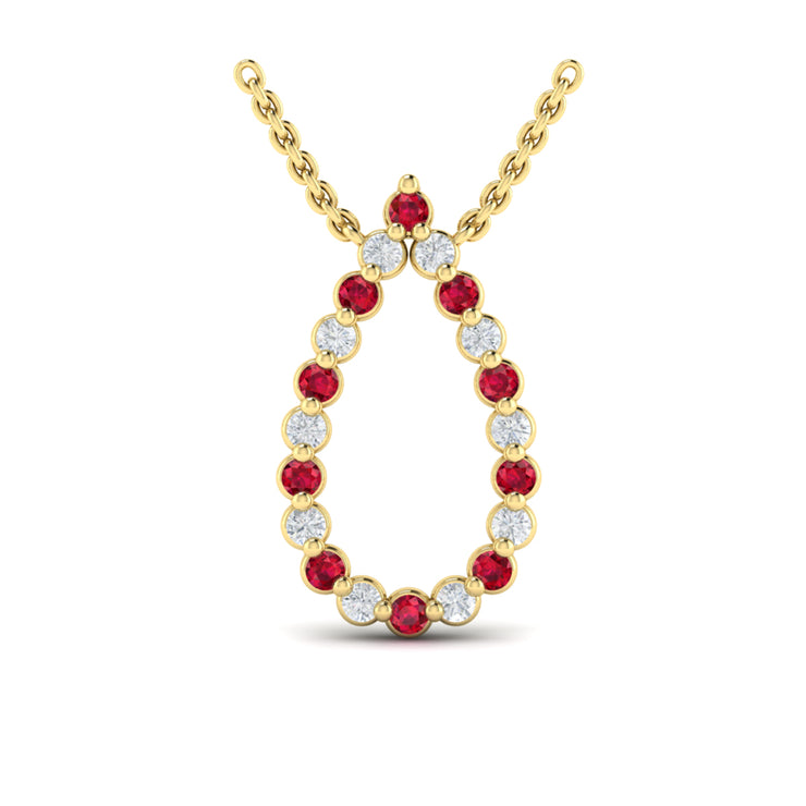 Alternating Ruby & Diamond Necklace