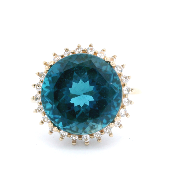 London Blue Topaz Ring & White Sapphires