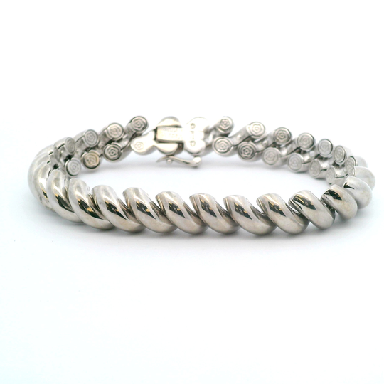 Sterling Silver Macaroni Link Bracelet