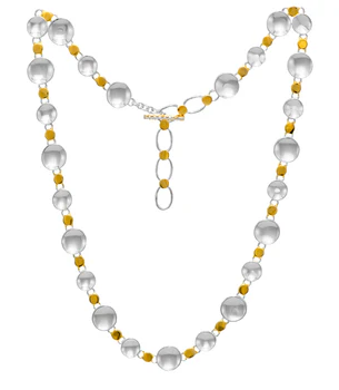 Sterling Silver & 22K Gold Vermeil Disc Necklace