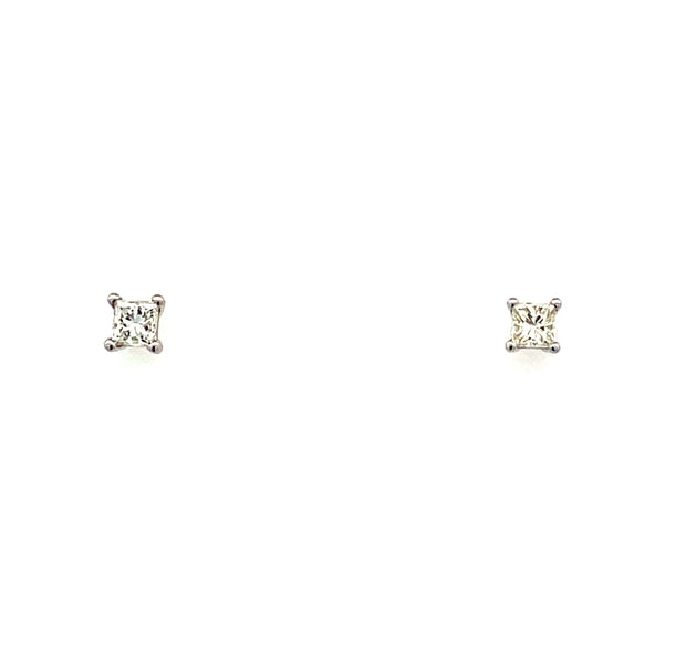 0.33tw Princess Shape Diamond Stud Earrings