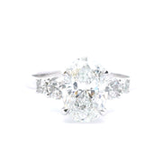 14 KT White Gold Rhodium Plated Engagement Ring