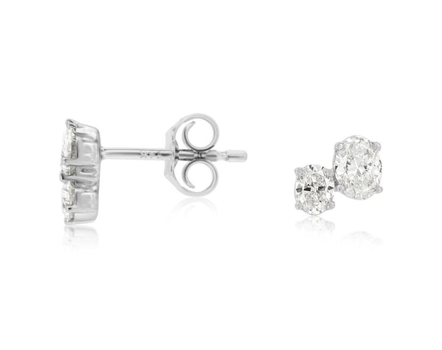 Stacked Oval Stud Earrings