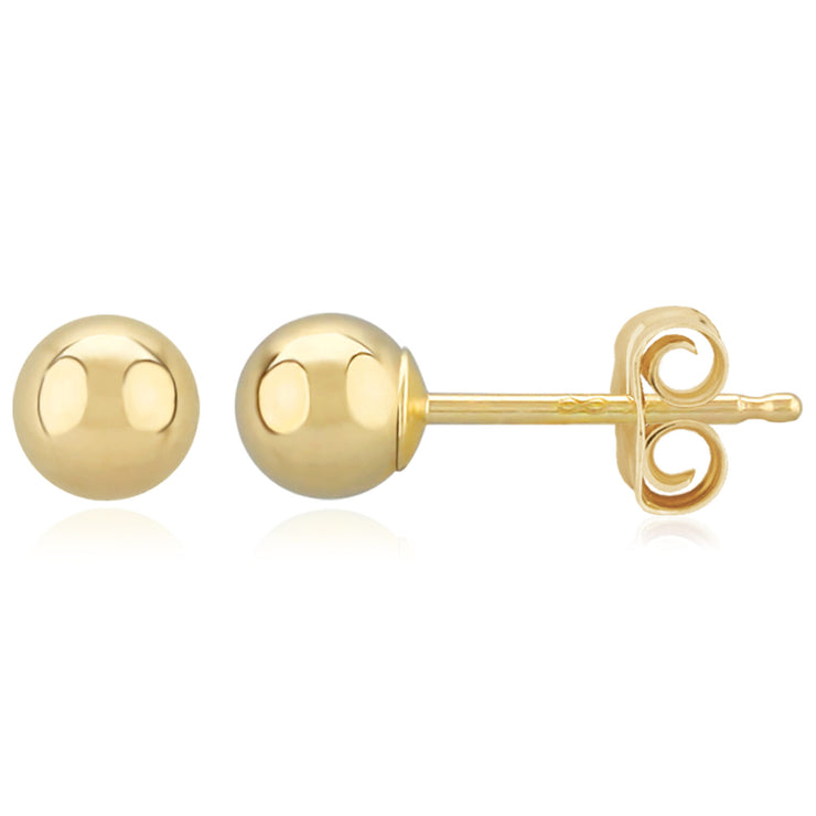 Lady's Yellow 14 Karat 4mm Ball Stud Earrings