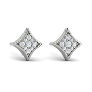 14 Karat White Gold Rhodium Plated Star Earrings