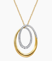 Selene - 14K Yellow Gold Diamond Swirl Pendant Necklace
