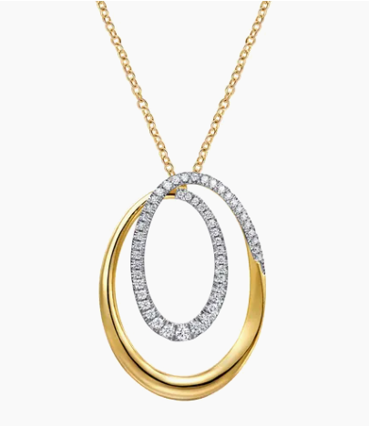Selene - 14K Yellow Gold Diamond Swirl Pendant Necklace
