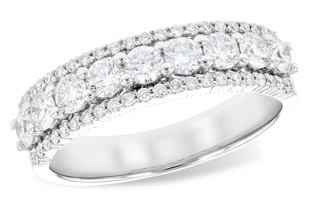 Diamond 3-Row Wedding Band