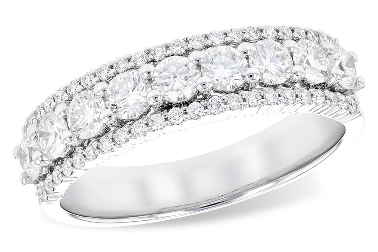 Diamond 3-Row Wedding Band