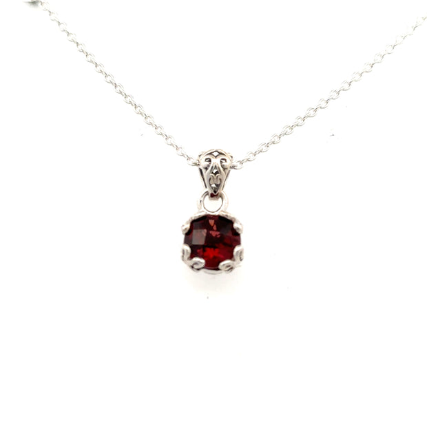 Sterling Silver Garnet Necklace