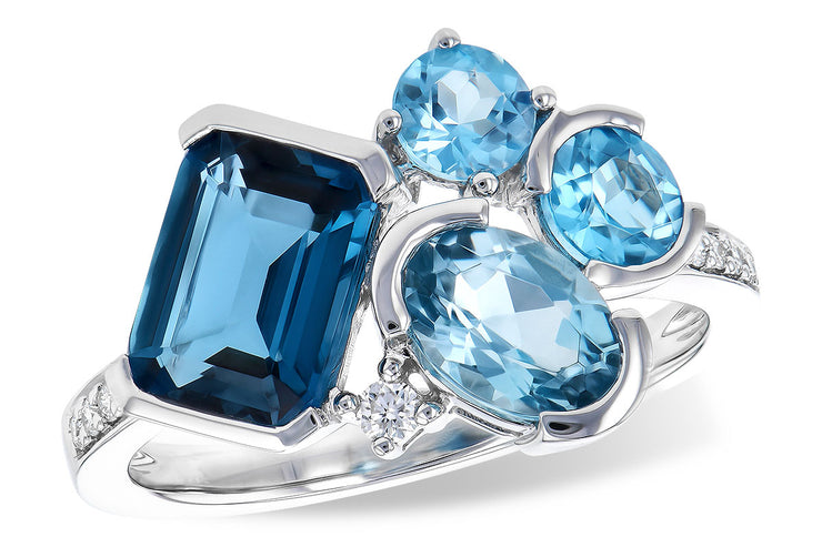 Blue Topaz And Diamond Fashion Ring