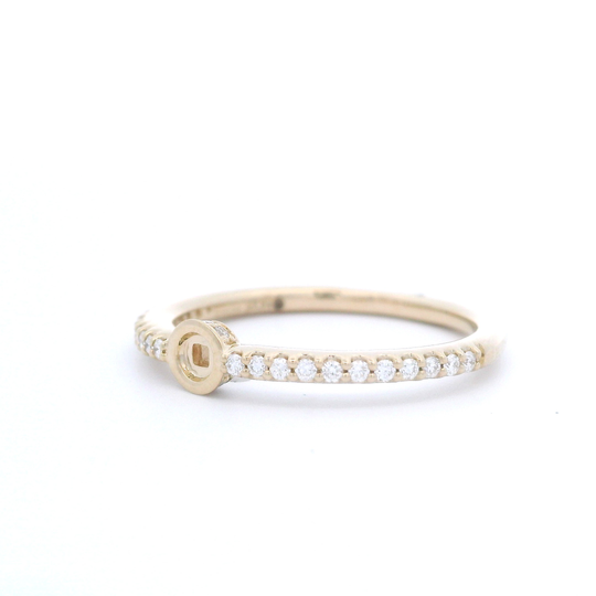 Shared Prong Diamond Semi-Mount w/ Hidden Halo