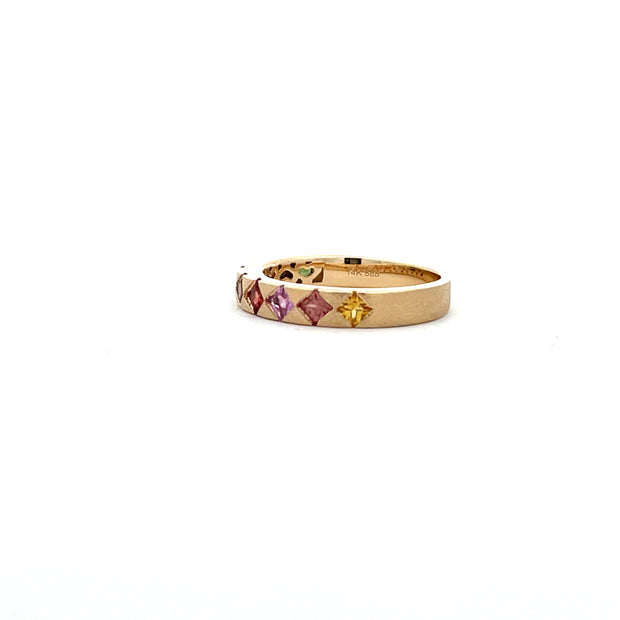 14 Karat Rainbow Sapphire Ring