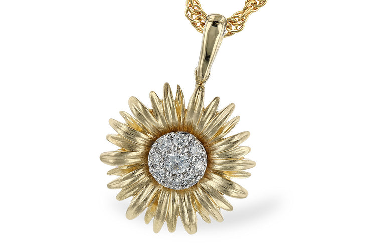 14KY Diamond Flower Necklace