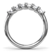 14 Karat White Gold Shared Prong Diamond Wedding Band