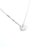 14 KT White Gold Rhodium Plated Solitaire Pendant
