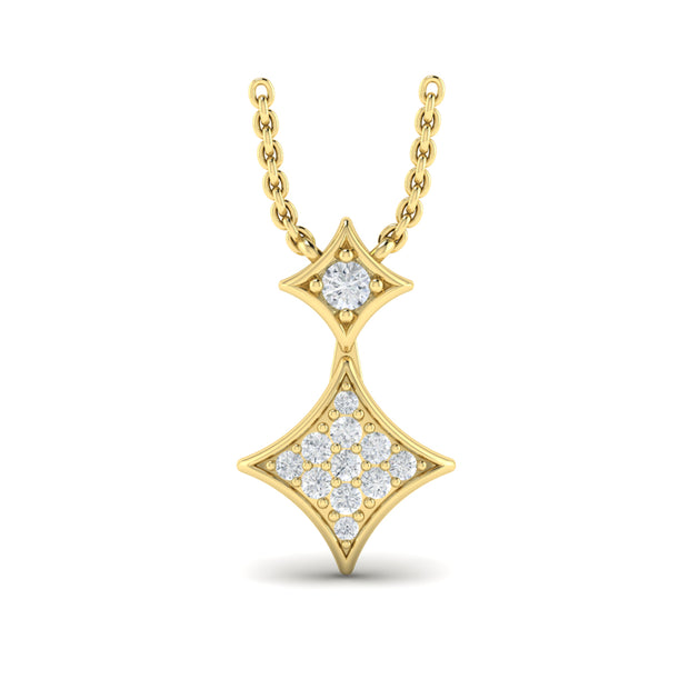 14 Karat Yellow Diamond Pendant/Necklace