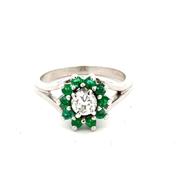 Estate Emerald & Diamond Ring