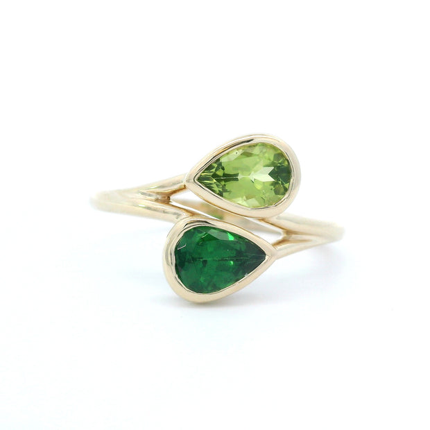 Peridot and Tsavorite Garnet Fashion Ring