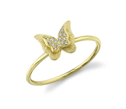 14 Karat Yellow Gold Butterfly Ring
