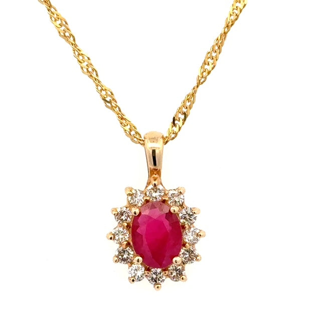 Estate Ruby & Diamond Necklace