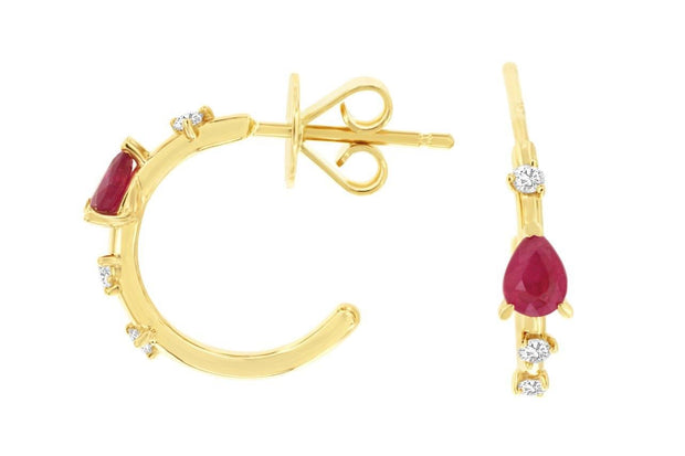 Ruby & Diamond Hoop