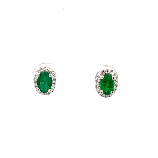 White Gold Emerald Earrings