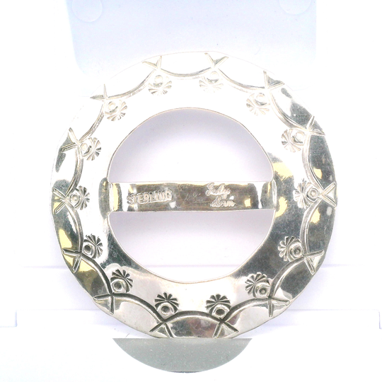 Signed Judy Ann Sterling Silver Belt Buckle
