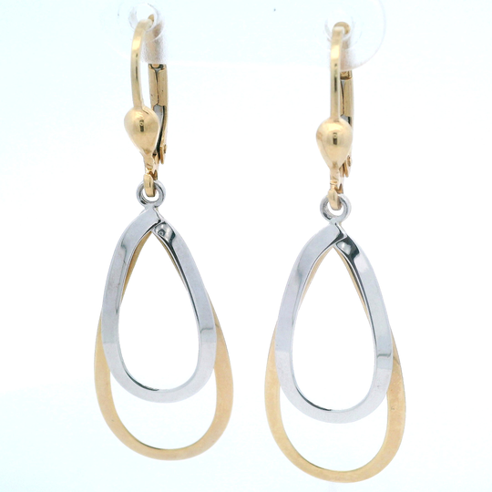 Two-Tone Leverback Dangle Earrings