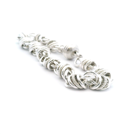 Estate Smooth & Textured Sterling Silver Bracelet