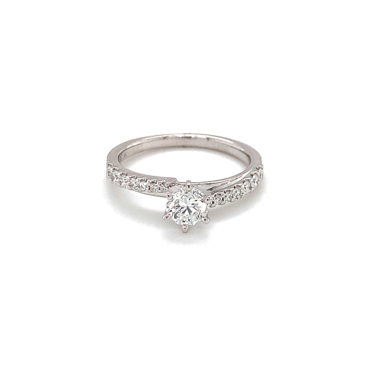 14 Karat Diamond Engagement Ring with Round Center