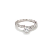 14 Karat Diamond Engagement Ring with Round Center