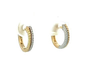 14 Karat Two Tone Gold Diamond Earrings