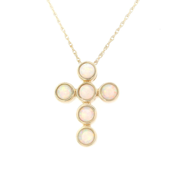 Opal Cross Necklace