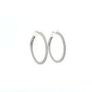 14 Karat White Gold Medium Inside Out Hoop Earrings